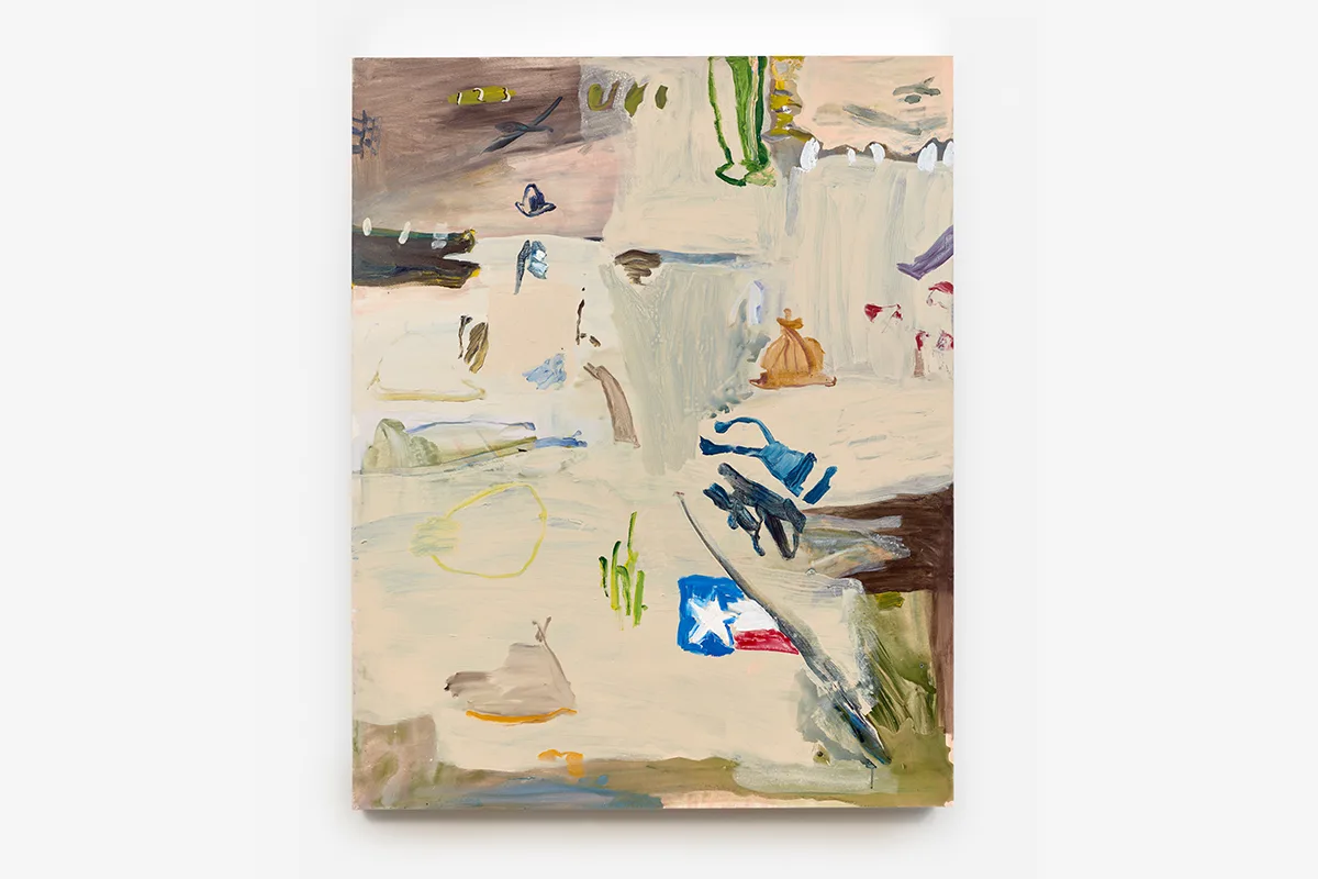 An abstract painting by artist b chehayeb with broad brushstrokes and vivid colors.
