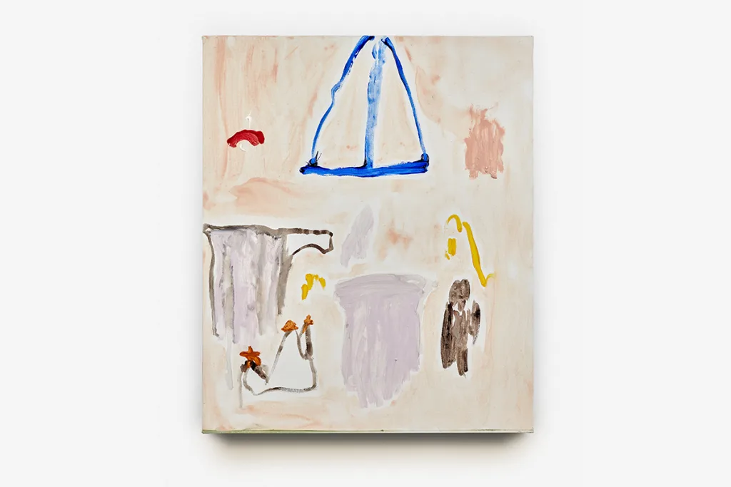 An abstract painting by artist b chehayeb with broad brushstrokes and vivid colors.
