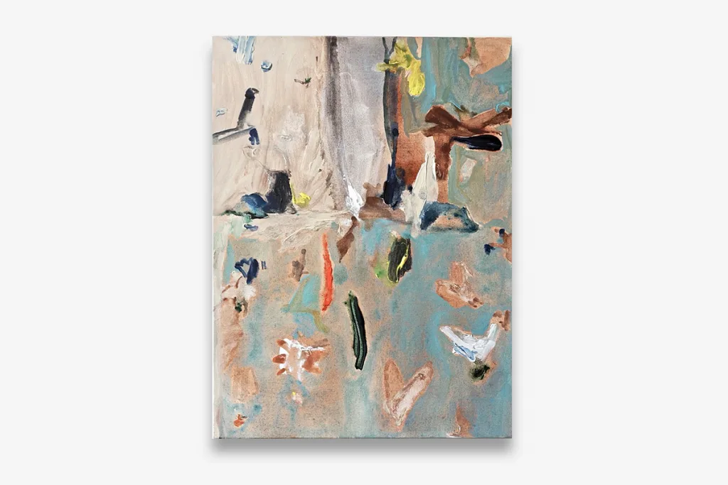 An abstract painting by artist b chehayeb with broad brushstrokes and vivid colors.