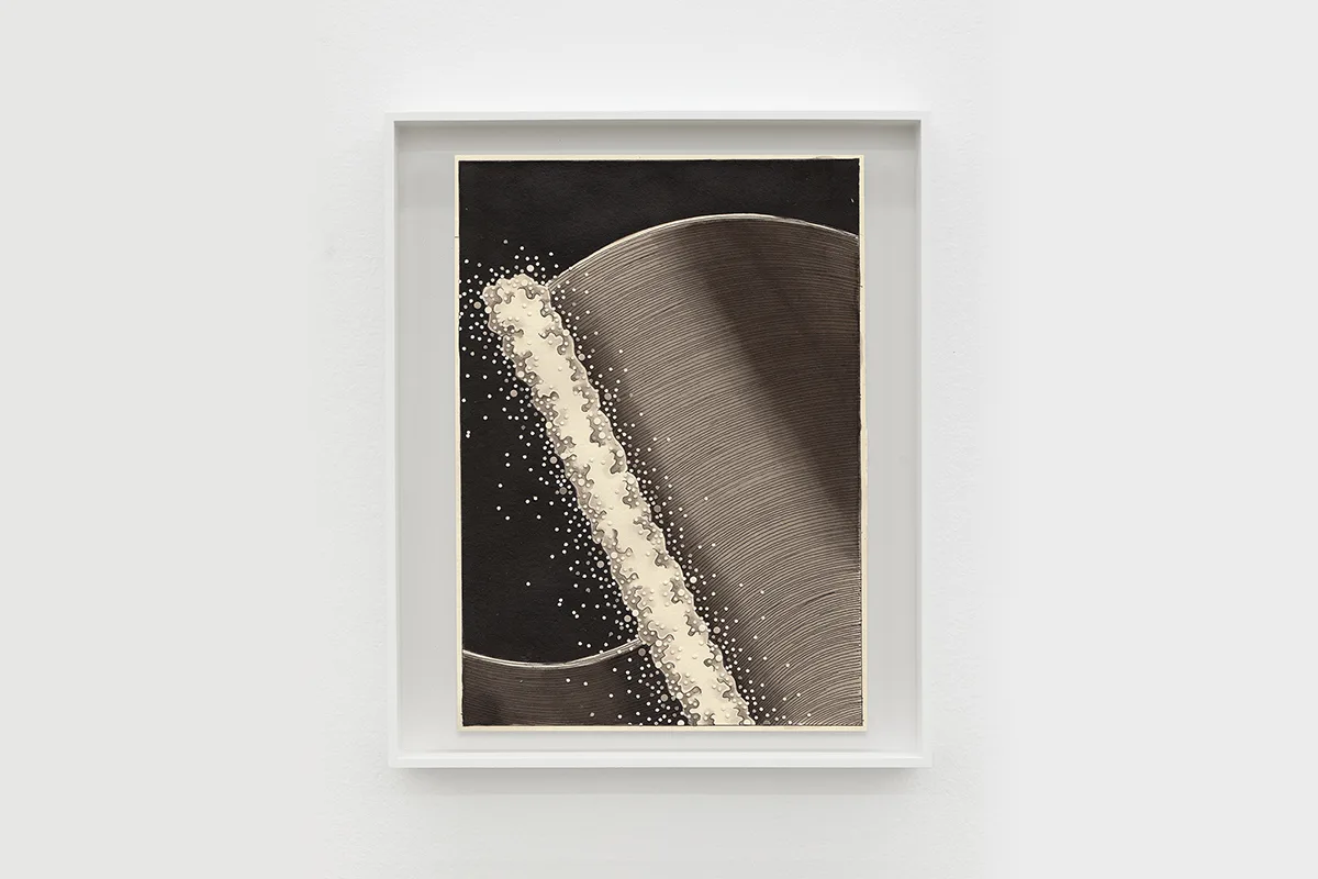 Ink and collage on watercolor paper by artist Matthew Fisher.