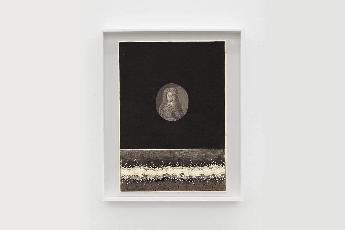 Ink and collage on watercolor paper by artist Matthew Fisher.