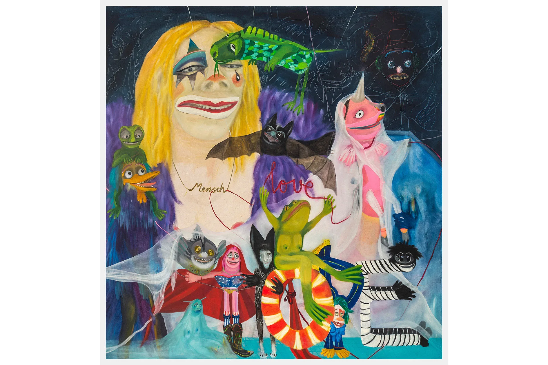 Lydia Maria Pfeffer - Mensch, Love and the Insanity of Hope - 2020 - Oil on canvas - 82 x 78 in