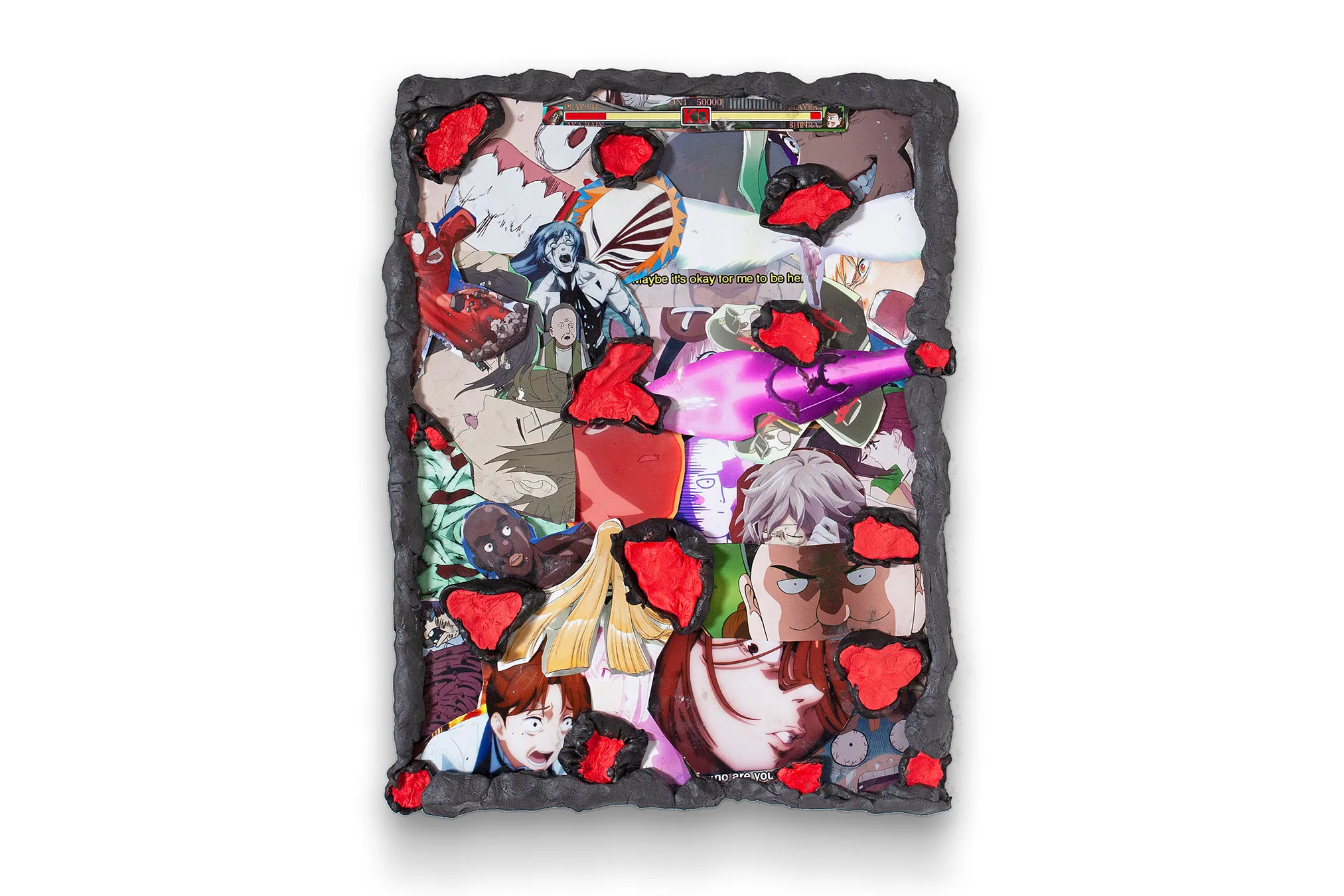 Rakeem Cunningham - Dermatillomania (geostigma) - 2022 - Photographic prints, epoxy dough, and Gorilla glue on panel 24 x 18 x 2.5 in