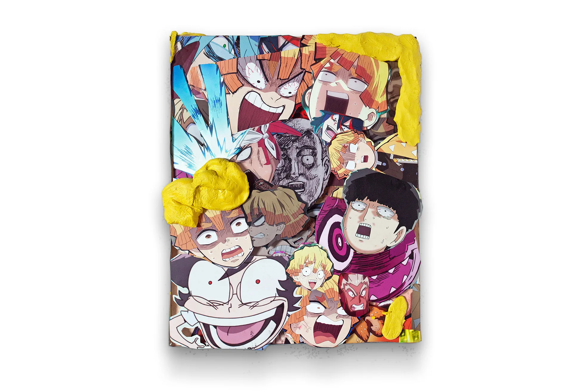 Rakeem Cunningham - Internal Screaming - 2022 - Photographic prints, foam board, epoxy dough, and Gorilla glue on panel 16 x 12 x 2.5 in