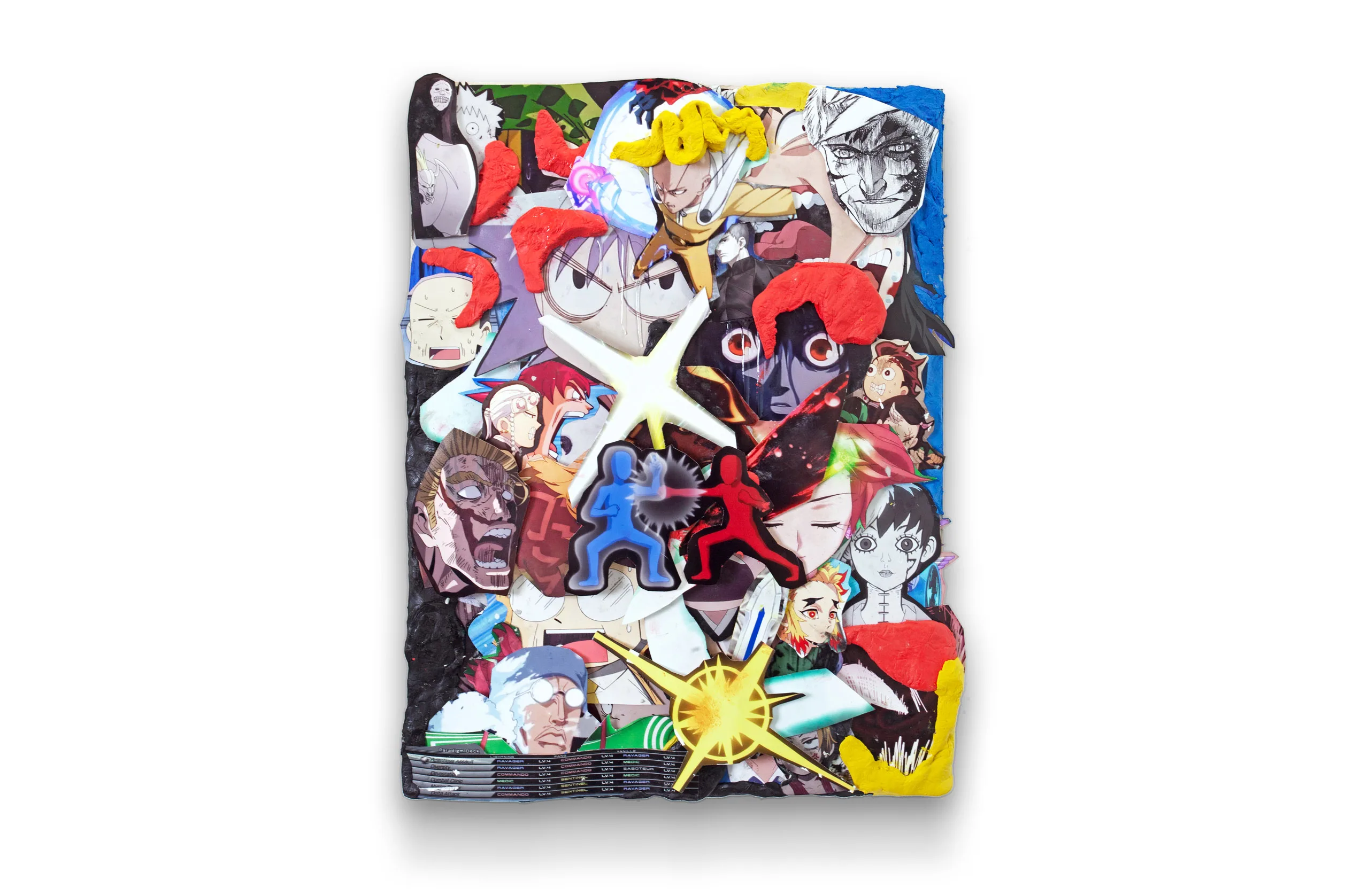 Rakeem Cunningham - Relentless Assault - 2022 - Photographic prints, foam board, epoxy dough, and Gorilla glue on panel 24 x 18 x 2.5 in