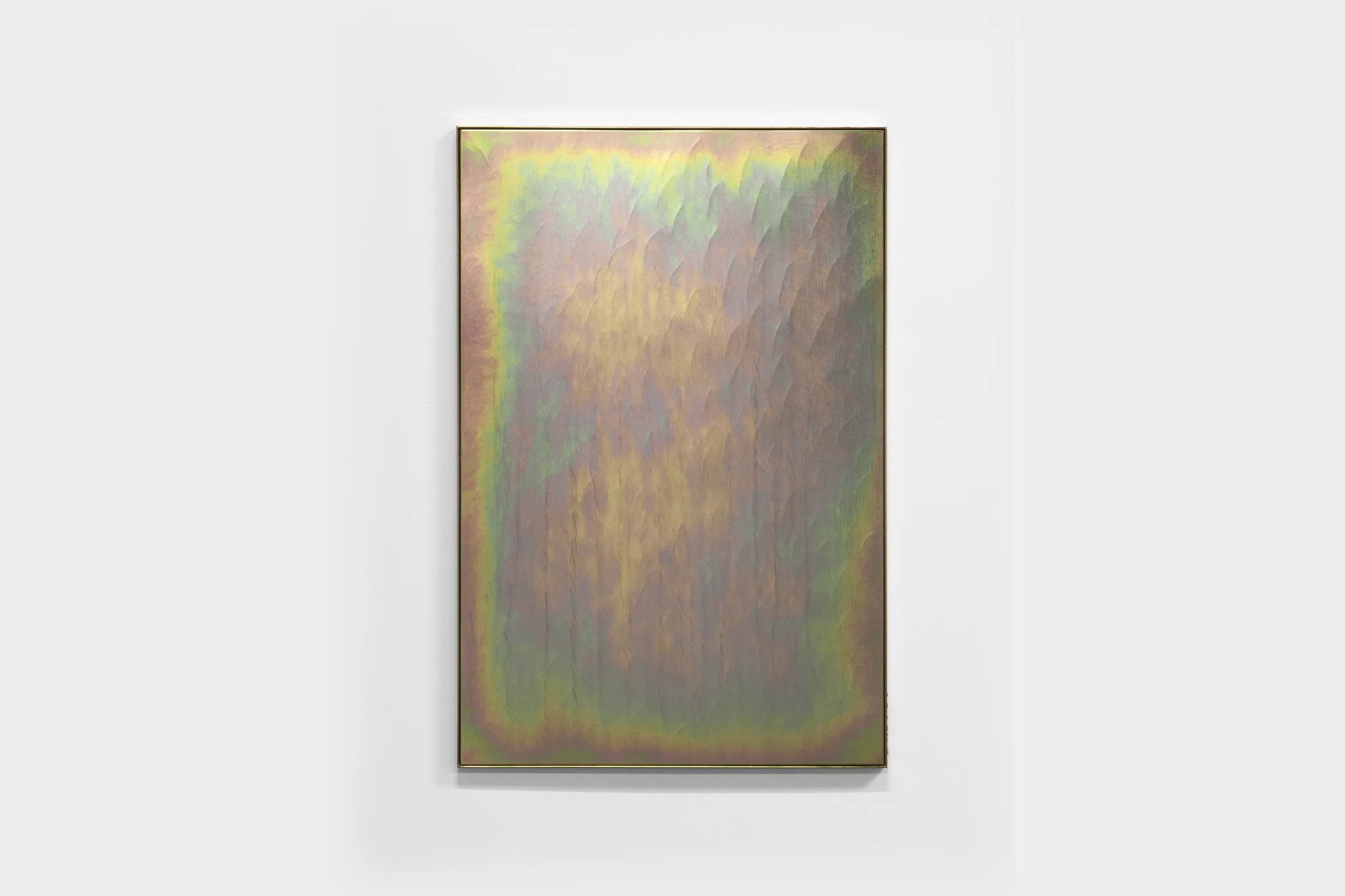 Devin Farrand - Grass Plate - 2021 - Yellow zinc plated steel - 36 x 24 x 1 in