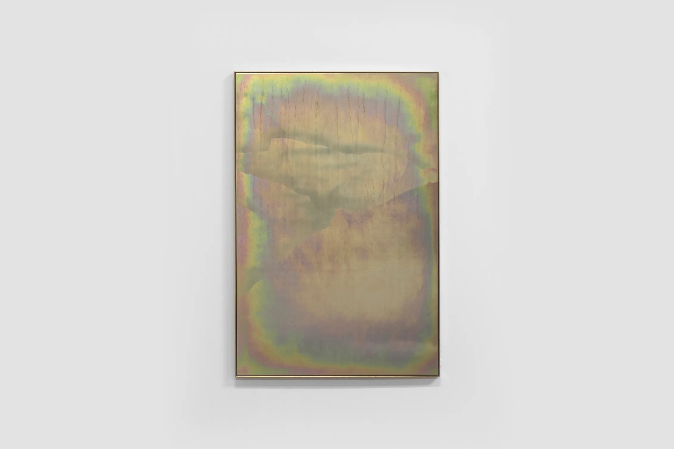 Devin Farrand - Plate (Breakfast View) - 2021 - Sandblasted yellow zinc plated steel - 36 x 24 x 1 in