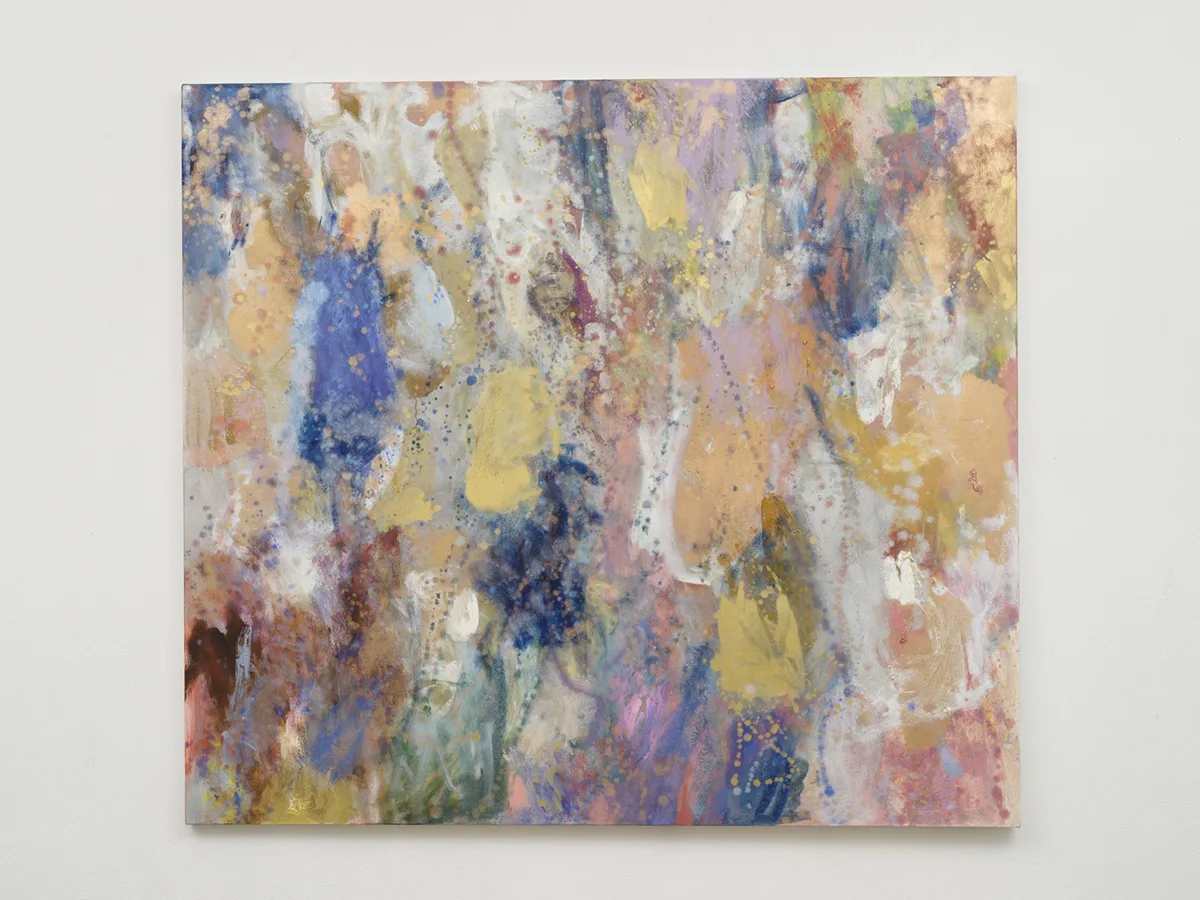 Caitlin Lonegan Untitled (CL 2023.08), 2023 Oil, metallic oil, and iridescent oil on canvas 66 x 74 x 1.5 in (167.6 x 188 x 3.8 cm)