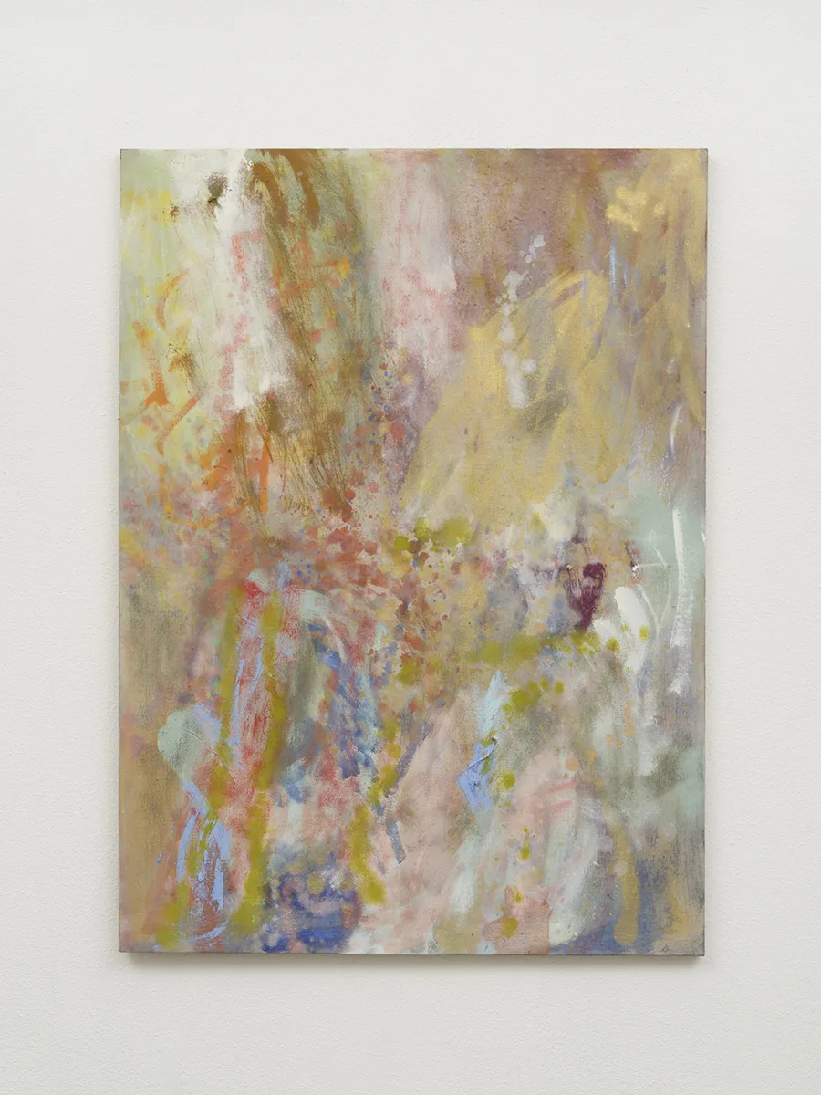 Caitlin Lonegan Untitled (CL 2023.04), 2023 Oil, metallic oil, and iridescent oil on linen 44 x 32 x 1.5 in (111.8 x 81.3 x 3.8 cm)