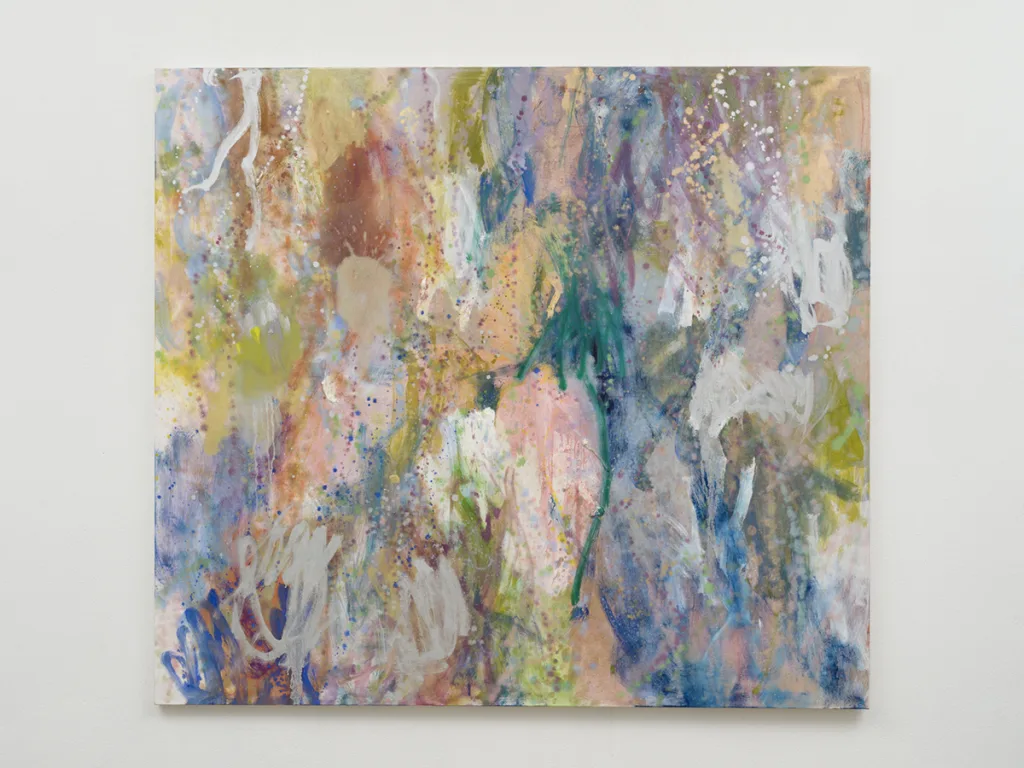 Caitlin Lonegan Untitled (CL 2023.06), 2023 Oil, metallic oil, and iridescent oil on canvas 66 x 74 x 1.5 in (167.6 x 188 x 3.8 cm)