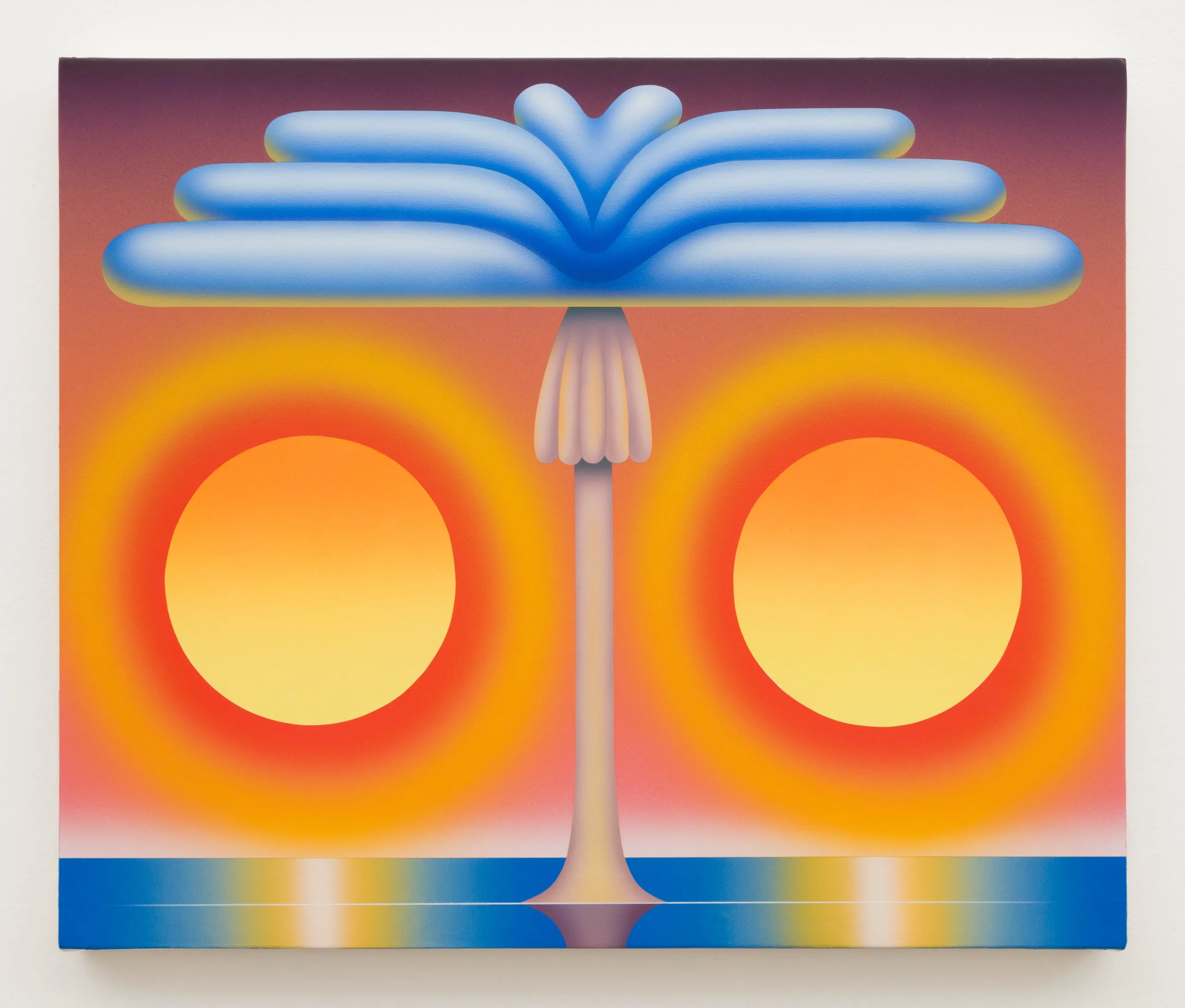 A flower hovering over a body of water