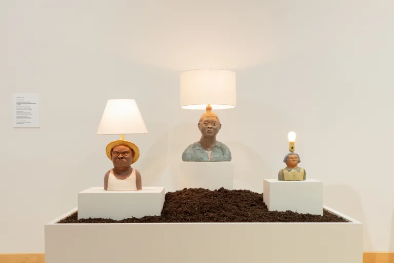 Installation image of Hana Ward's work at the California African American Museum